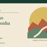Ilustração do sertão com rio, serras e folha de cannabis para a história do Polígono da Maconha.