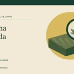 Ilustração de bloco de maconha prensada sob uma lupa, relacionada à qualidade e aos riscos do consumo.
